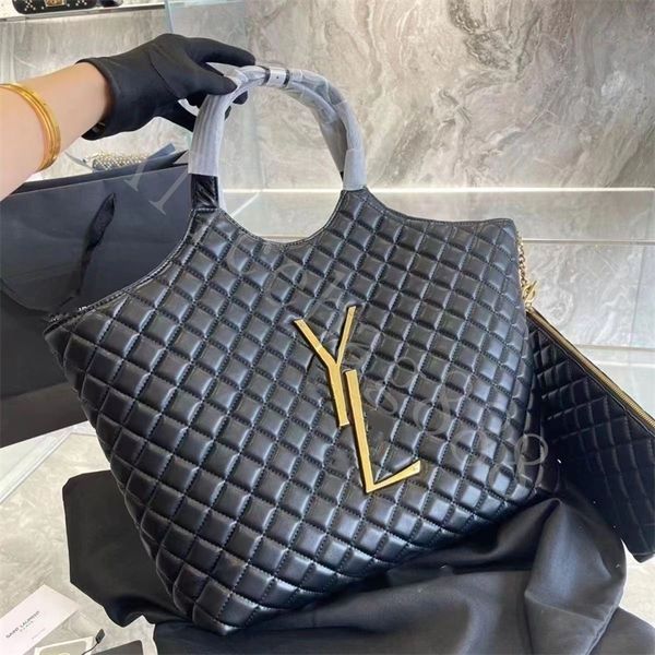 

icare maxi oversized shopping tote bag designer handbags mini wallet quilted lambskin women travel satchel shoulder purse shopper bags black