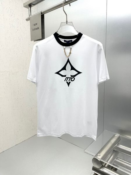 

23ss designer women's t-shirt casual short sleeve printed men's sweatshirt luxury t-shirt loose pullover, White