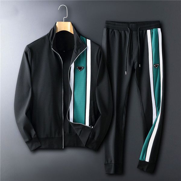 

men's tracksuits plus size outerwear & coats sizehoodies hoodies suit hooded casual fashion color stripe printing asian size wild breat, Gray