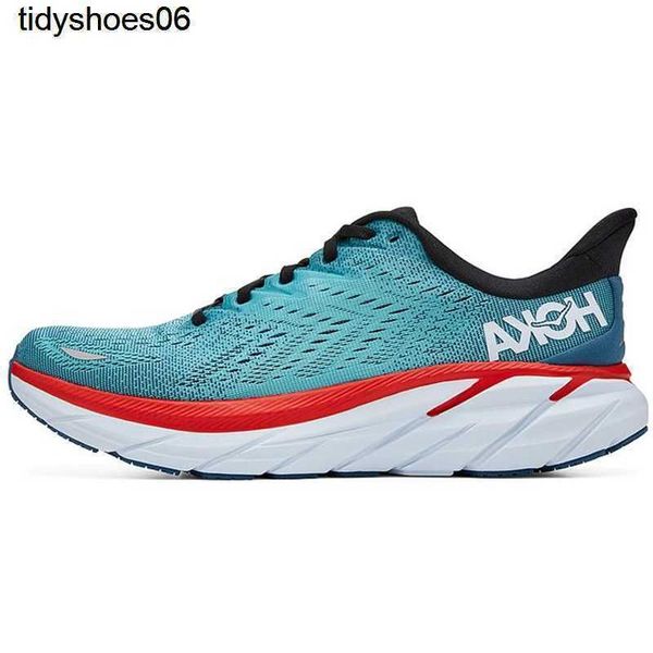 

new designer women men hoka one clifton 8 athletic marathon shoe shock absorbing road running shoes fashion mens womens sneakers size 36-45, Black
