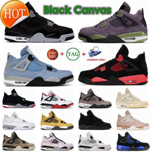 

black cat 4s jumpman 4 mens basketball shoes university blue canyon purple sail white oreo bred fire red thunder pure money sports women