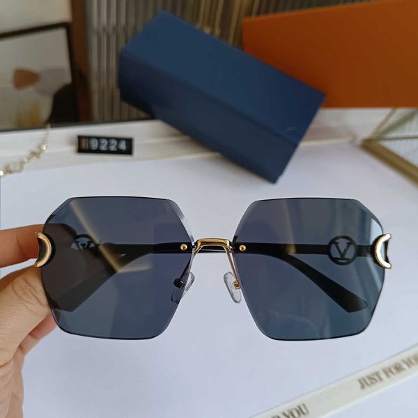 

frameless designer brand sun glasses driving traveling pair eyewear stoggles luxury gold beach sunglass sunglasses grey classic 4 color, White;black