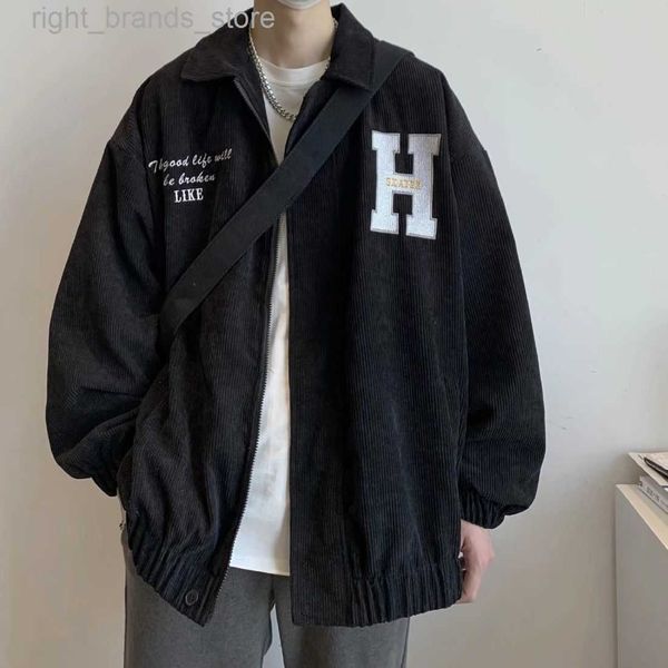 

men's jackets men's jackets corduroy spring and autumn trend loose student fashion retro couple women's y2302 0219v23, Black;brown