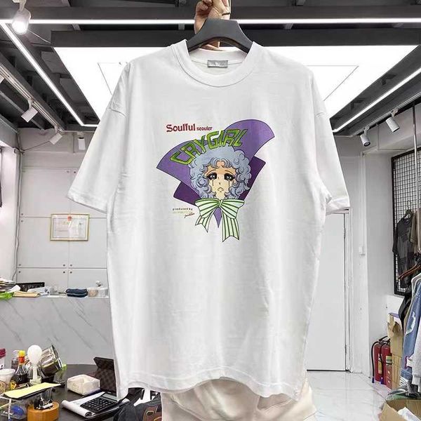 

men's shorts toon cry girl warrior oversize tshirt j230219, White;black