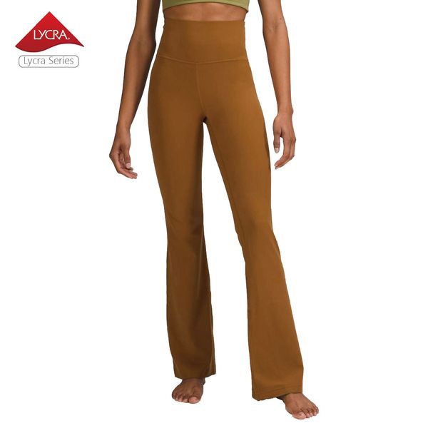 

lycra fabric flared leggings wide leg sports trousers high waisted soft yoga pants full length ladies trousers casual wide pants for women--