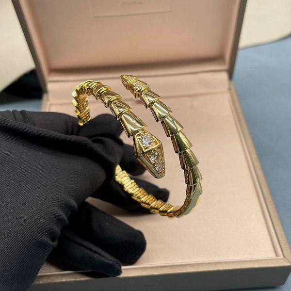 

rose gold snake bracelet female platinum elastic full diamond bracelet net red bracelet, Golden;silver