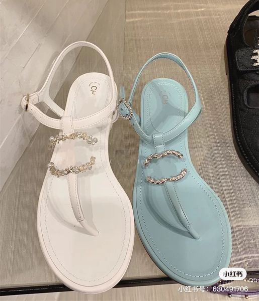 

women french designer slippers clip toe flat sandals summer t tied ladies shoes beach casual woman luxury channel flip flops fashion female, Black