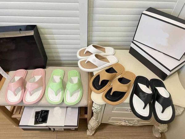 

shoes xiaoxiangfeng herringbone slippers 2023 spring summer new flat sheepskin thick bottomed comfortable and leisure high version, Black