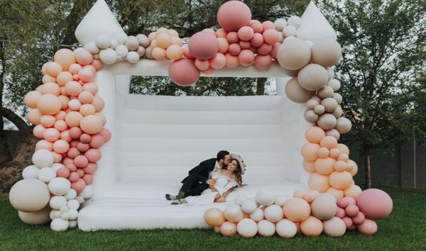 

commercial white bounce house inflatable wedding bouncy castle jumping kids bouncer castle for party outdoor games3517931