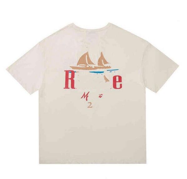 

2023 designer shirts summer mens t-shirts womens rhudes designers for men letter polos embroidery tshirts clothing short sleeved tshirt lar, White;black