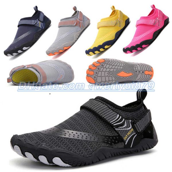 

qwertyui879 sandals elastic quick dry aqua shoes plus size nonslip sneakers women men water shoes breathable footwear light surfing beach sn, Black