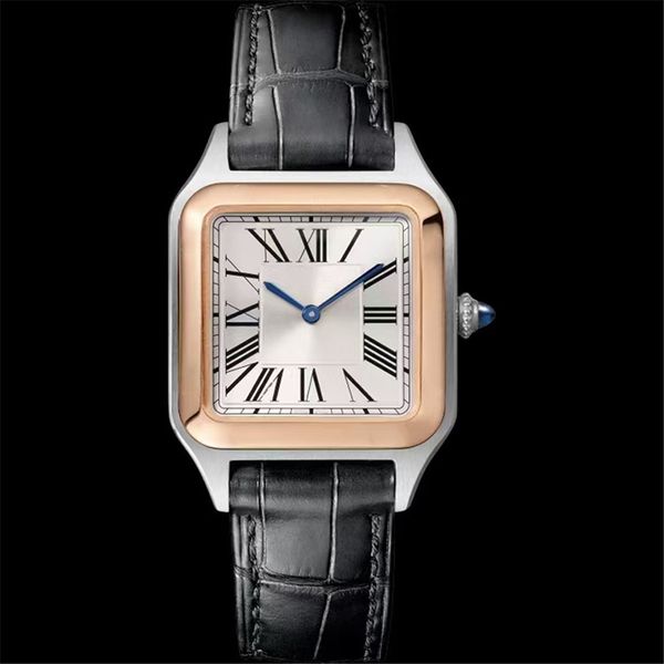 

orologio women watches full stainless steel leather strap square fashion matching wristwatch montre de luxe lady quartz watch, Slivery;golden