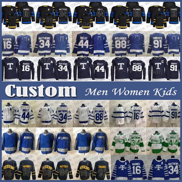 

34 auston matthews mitchell marner toronto hockey jersey custom men women kids maple leafs john tavares ryan oreilly morgan rielly william n, Black;red