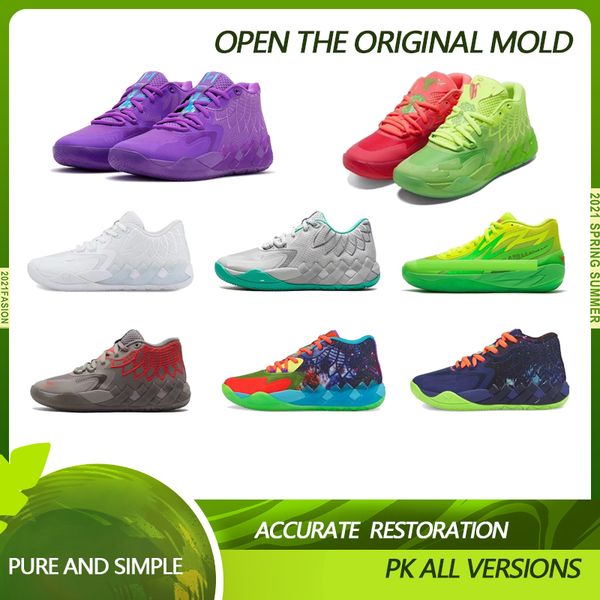 

blue lamelo ball mb1 rick and morty men basketball shoes with box 2023 queen city black red grey sport shoe trainner sneakers