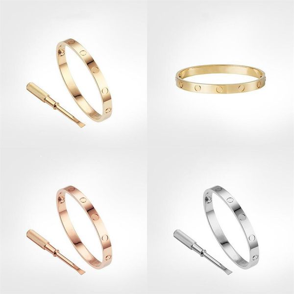 

tititanium bangle bracelets for lover fashion wedding bangles rose gold thanksgiving day bracelet with box set size 15-21cm266o, Black