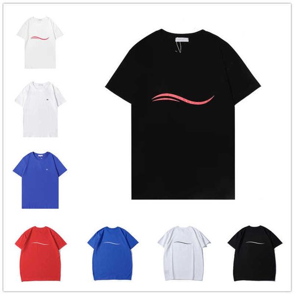 

designer t shirt fashion wave pattern tee men women loose short sleeve t shirt couple luxury pullover cotton sweatshirt, White;black