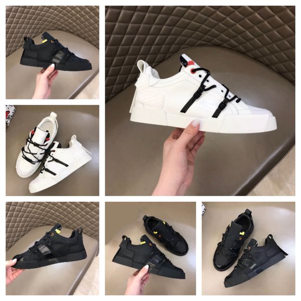 

Luxury 23S/S Calfskin Nappa Man Sneakers Shoes White Black Leather -embossed Trainers Famous Brands Comfort Outdoor Trainers Mens Casual Walking, 2_color