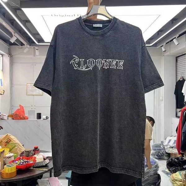 

men's shorts retro washed skull hand printed tshirt j230219, White;black
