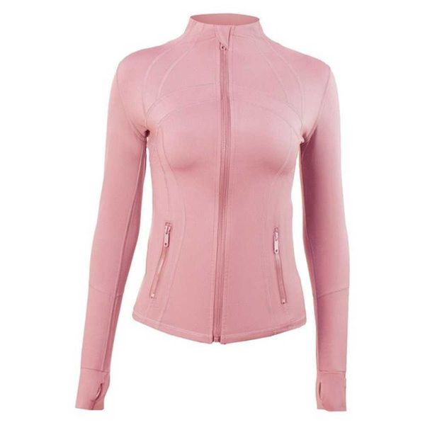 

define jackets women lulus yoga long sleeves full zipper solid color nude sports shaping jogging sportswear gym professional vl7o, Black;brown