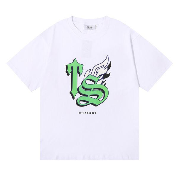 

2023 summer new mens trapstar t shirt short sleeve print tees black cotton london street wear casual fashion loose tshirts 131g, White;black