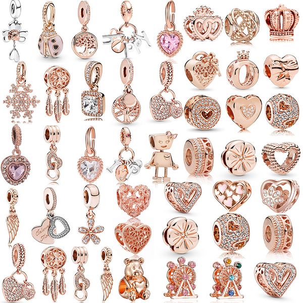 

new crown rose gold charm beads pendants fit european bracelet bangle diy women jewelry gift, Bronze;silver