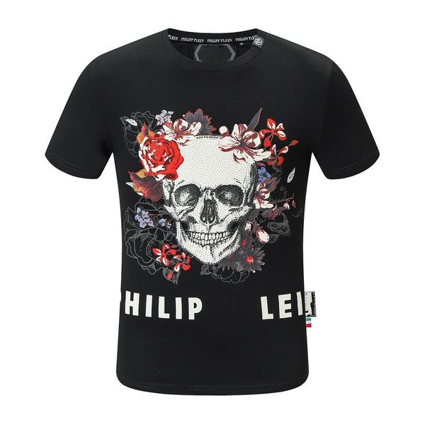 

23ss phillip plain men's t-shirts designer pp skull diamond t shirt short sleeve dollar brown bear brand o-neck skulls tshirt streetwea, White;black