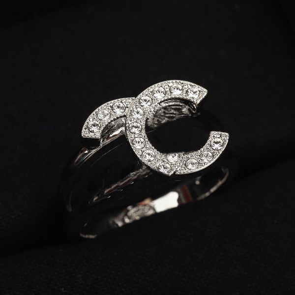 

2023 luxury quality charm band ring with diamond in silver plated hollow design have box stamp ps3320