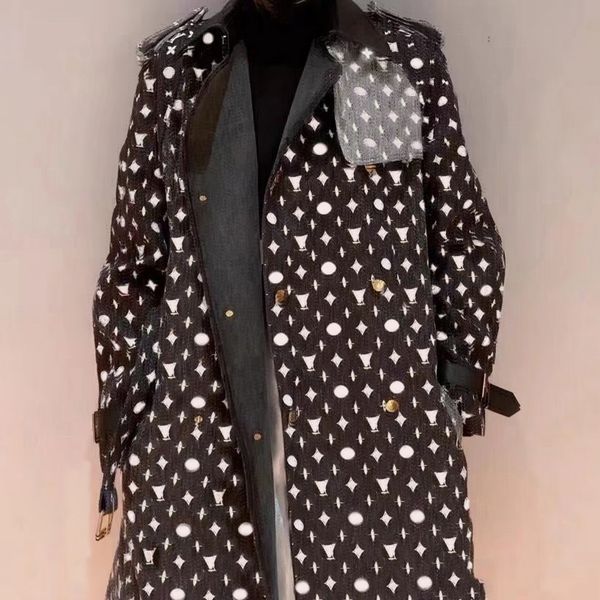 

autumn womens trench coats designer luxury women windbreaker body letter print jacket loose belt coat female casual long trenchs coat a38888, Tan;black