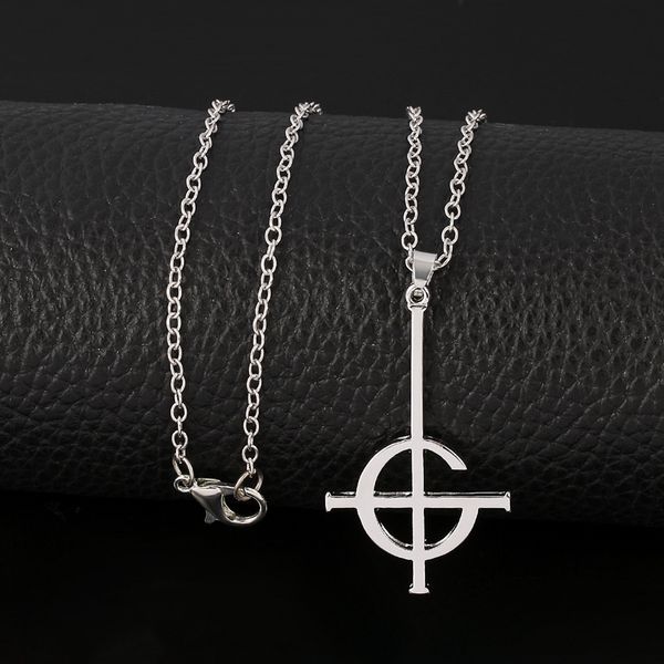 

10pcs ghost bc alloy necklace ghoul band cross chain symbol grucifix necklaces gothic personality jewelry, Silver