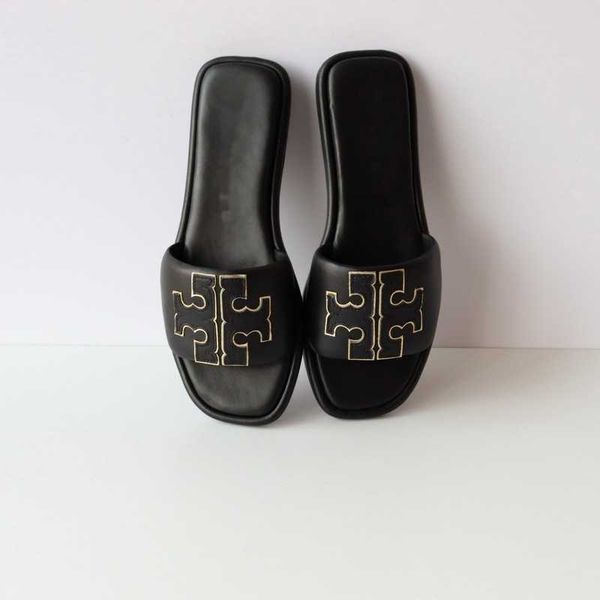 

shoes slippers wear 2023 new leather bottomed sandals 's fashion flat heels casual and versatile open toe flip flops women, Black