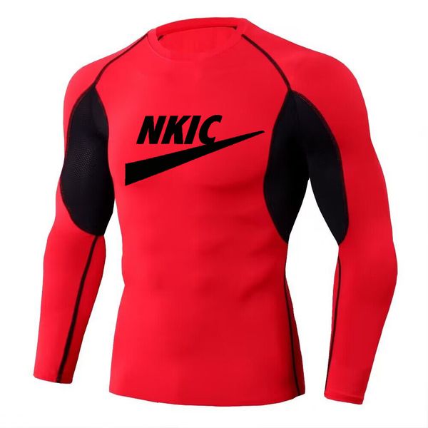 

Men' T-Shirts Running Shirt Long Sleeve Gym Compression Bodybuilding T-Shirt Men Quick-drying Stretchy Fitness Sport Tights Brand LOGO Print, Black 3