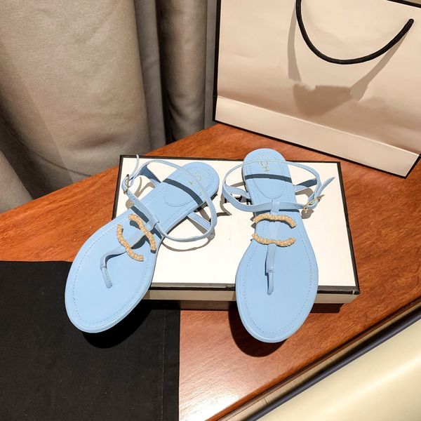 

sandals designer women slippers toe flat summer t tied ladies shoes beach casual woman luxury channel slippers, Black