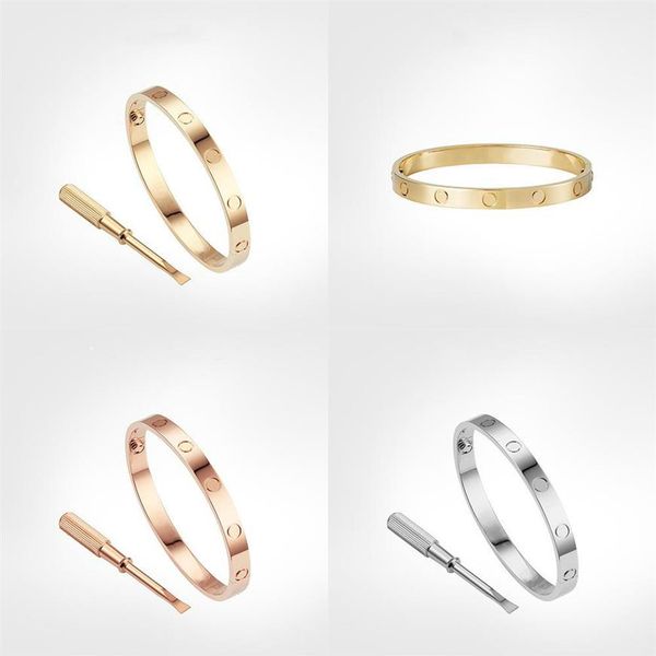 

tititanium bangle bracelets for lover fashion wedding bangles rose gold thanksgiving day bracelet with box set size 15-21cm2435, Black