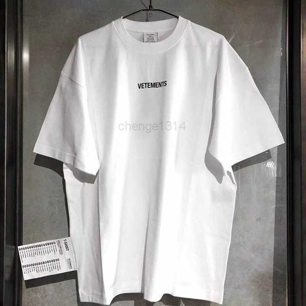 

vetements t shirt men woman short sleeve big tag hip hop loose casual embroidery tees black white t-shirts x06025qq7, White;black