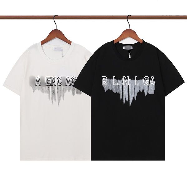 

fashion designer mens t shirt letter print short sleeve round neck cotton size s-xxl, White;black