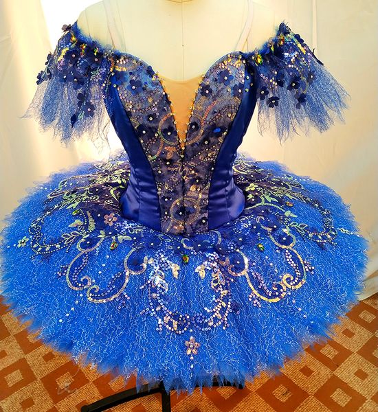 

stage wear royal blue sleeping beauty tutu for girl professional classical ballet costumes women blue bird pancake tutus florida pancake tut, Black;red