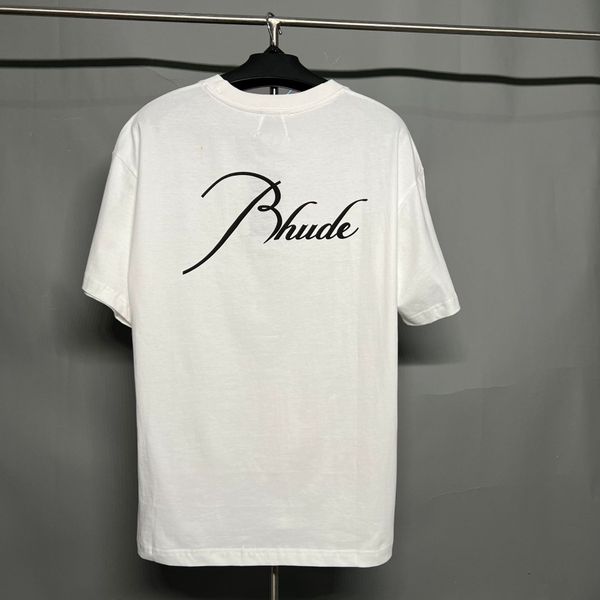 

beach cozy pattern printed t shirt with round neck and short sleeves for men and women couples with loose rhude shirt mens designer classic, White;black