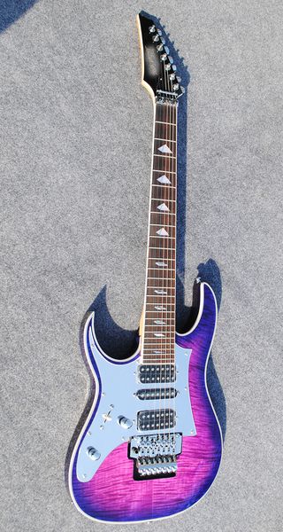 

custom left hand guitar, 7 string guitar, mahogany fretboard, flame maple top