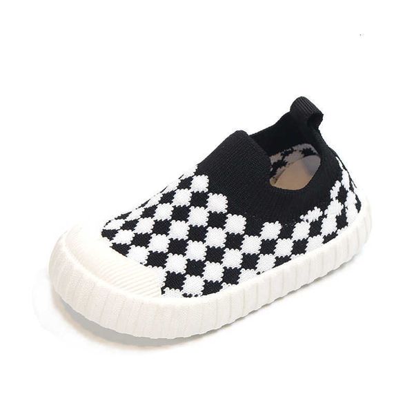 

chil1en's shoes 1 spring and autumn new fly woven mesh breathable baby shoes one-footed shoes chil1en's indoor shoes soft soles, Black