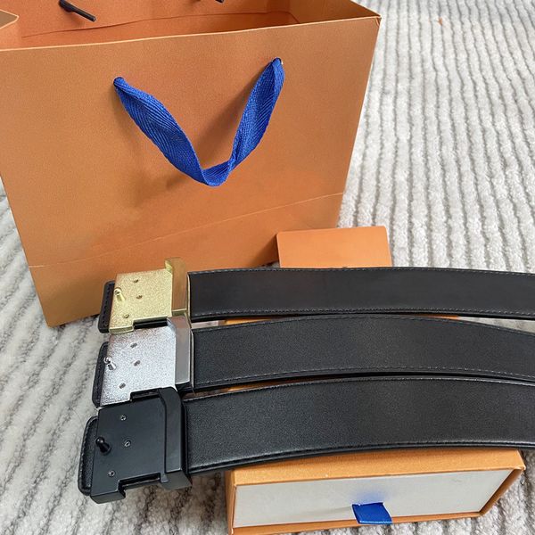 

fashion classic printed belt designer gold silver smooth buckle genuine leather casual belt 19 styles width 38mm belts women man waistband b, Black;brown