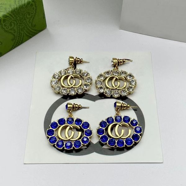 

2023 new rhinestone letter dangle earrings for fashion women party jewelry gift, Silver