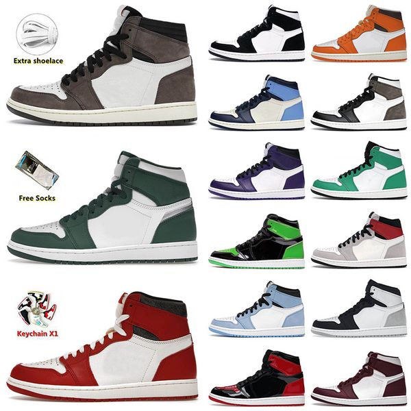 

original og jumpman 1 1s mens basketball shoes sneakers lost and found patent fragment black phantom unc men women twist starfish tennis tra