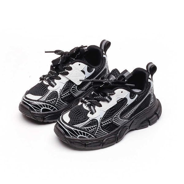 

2023 spring new korean version chil1en's sports shoes boys' fashion dad shoes girls' middle and big chil1en's casual run, Black