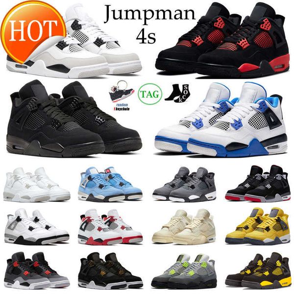 

excellent retro 2023 4s basketball shoes men women jumpman 4 black cat red thunder white oreo military black university blue royalty mens