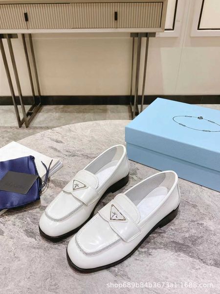 

shoes tidy shoes leather women's single shoes p family triangle women's lefu shoes mary jane muller shoes 2023 new, Black