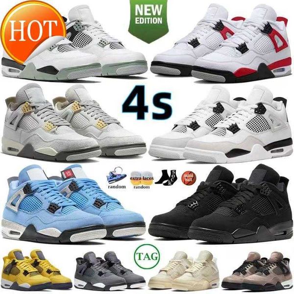 

4 4s jumpman basketball shoes for men women og military black cat craft pn dust seafoam red cement university blue infrared canvas mens