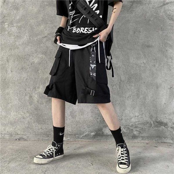 

men's shorts mens shorts summer gothic style punk techwear stylish shorts for men black grey comfortable breathable male cargo shorts j, White;black