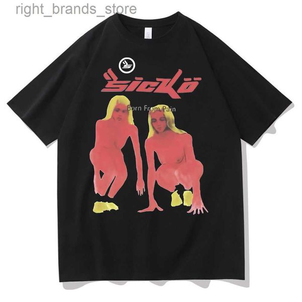 

men's t-shirts men's t-shirts new sicko born from pain tshirt hip hop vintage rap men women fashion harajuku t-shirts trend oversi, White;black
