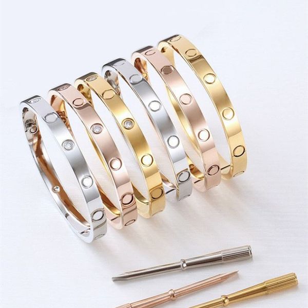 

designer women bracelet titanium steel screw screwdriver men ladies rose gold silver lady bangle diamond luxury designer jewelry womens mens