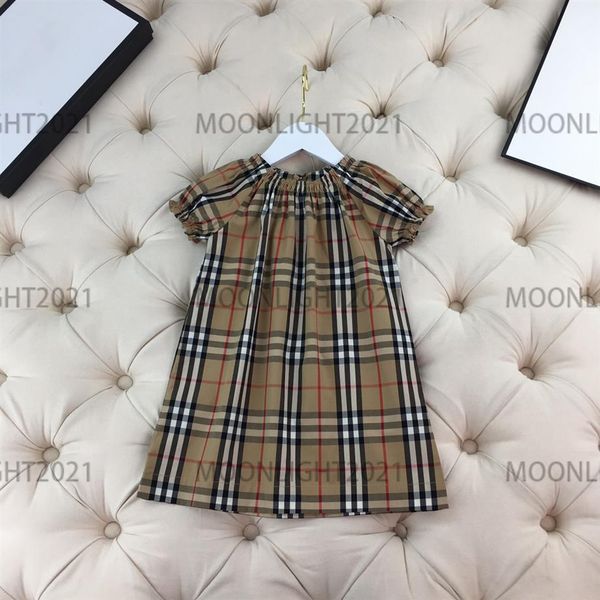 

2022ss designer skirts girls princess raglan dress summer new temperament cotton square collar skirt short sleeve design dresses b254l, Red;yellow